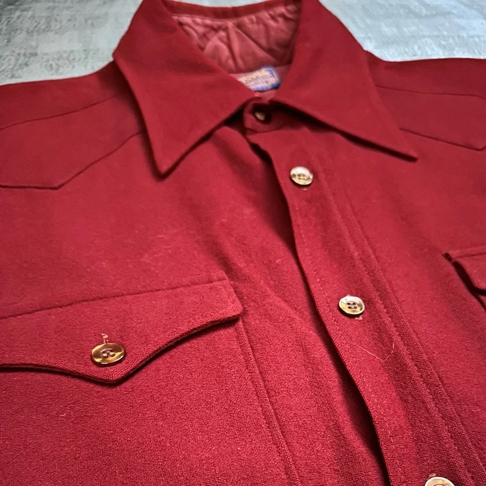 🇺🇸 MADE IN USA PENDLETON 100% Wool Western Shirt - Picture 4 of 7